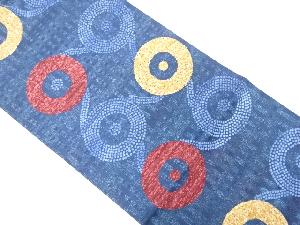 変わり織輪繋ぎ模様織出し名古屋帯